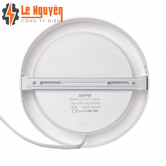 LED Panel ốp nổi nhựa, mặt tròn 12W ánh sáng trắng SRPL2-12T
