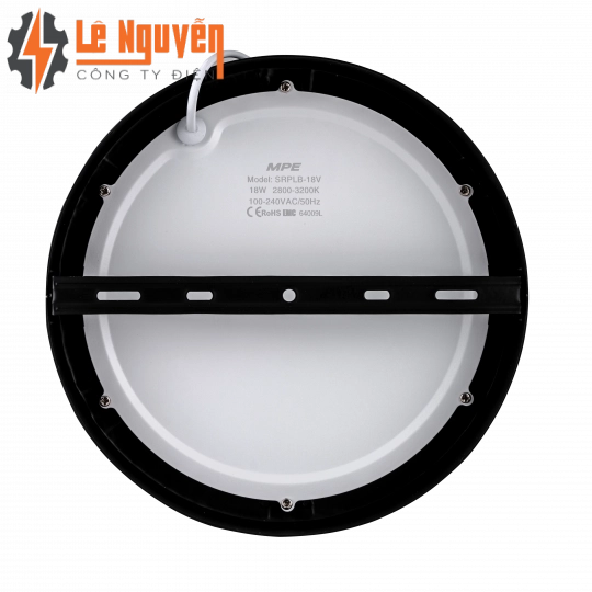 LED Panel ốp nổi nhôm, thân đen, mặt tròn 18W ánh sáng trắng SRPLB-18T