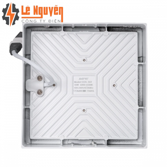 LED Downlight ốp nổi tràn viền trắng, mặt vuông 16W ánh sáng trắng SSDL-16T