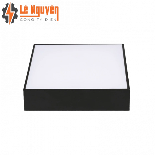 LED Downlight ốp nổi tràn viền đen, mặt vuông 24W ánh sáng vàng SSDLB-24V