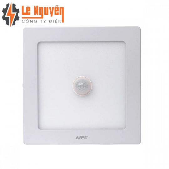 LED Panel ốp nổi nhôm, mặt vuông, cảm biến chuyển động 12W ánh sáng trắng SSPL-12T/MS