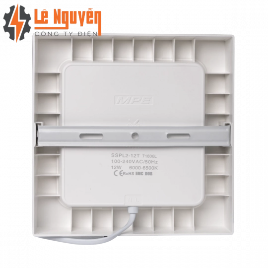 LED Panel ốp nổi nhựa, mặt vuông 12W ánh sáng vàng SSPL2-12V