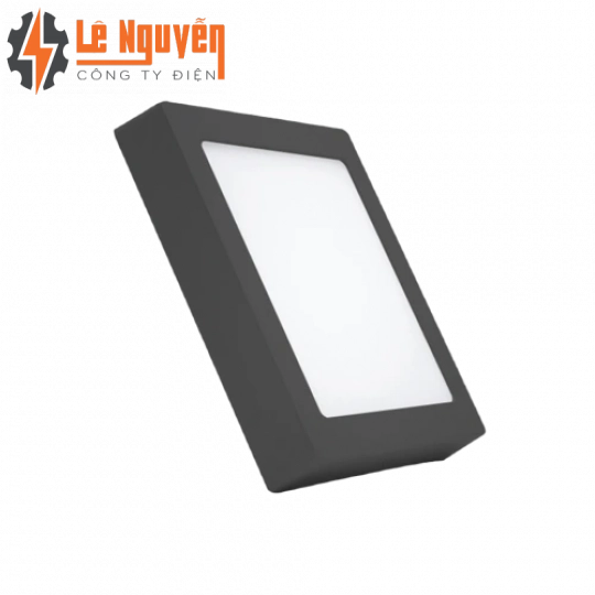 LED Panel ốp nổi nhôm, thân đen, mặt vuông 24W ánh sáng vàng SSPLB-24V