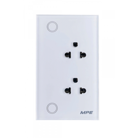 Mặt ổ cắm đôi 3 chấu, điều khiển Wifi SO2/SC