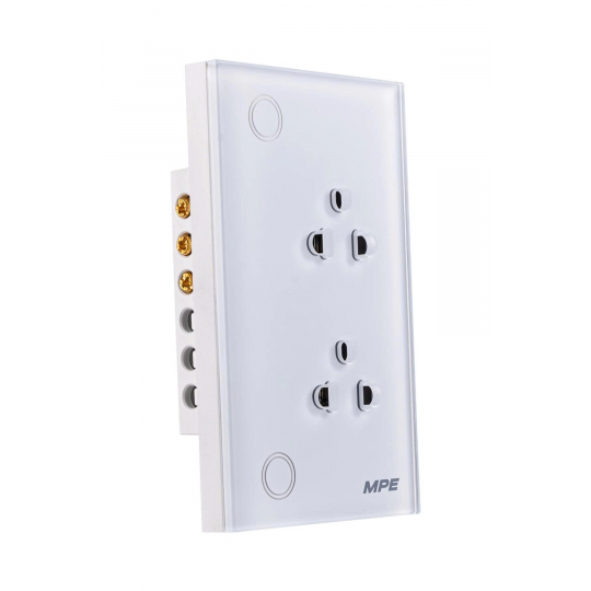 Mặt ổ cắm đôi 3 chấu, điều khiển Wifi SO2/SC