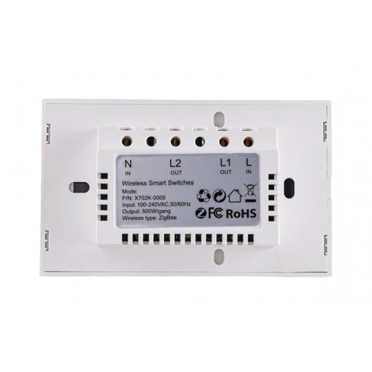 Mặt 2 công tắc, điều khiển Zigbee SW2/ZB