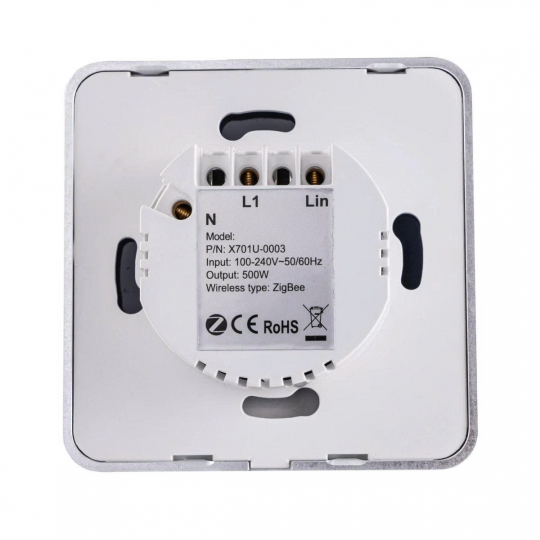 Mặt 1 công tắc hình vuông, điều khiển Zigbee SWV1/ZB 