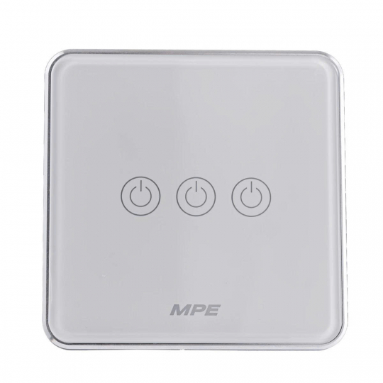 Mặt 3 công tắc hình vuông, điều khiển Zigbee SWV3/ZB