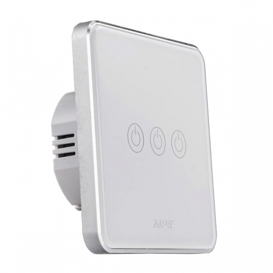 Mặt 3 công tắc hình vuông, điều khiển Zigbee SWV3/ZB