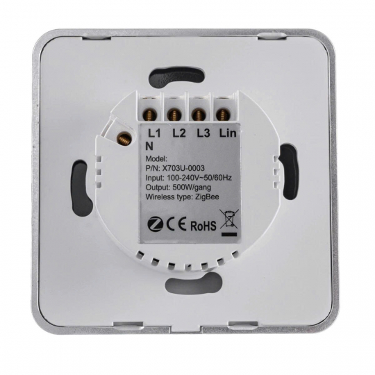 Mặt 3 công tắc hình vuông, điều khiển Zigbee SWV3/ZB